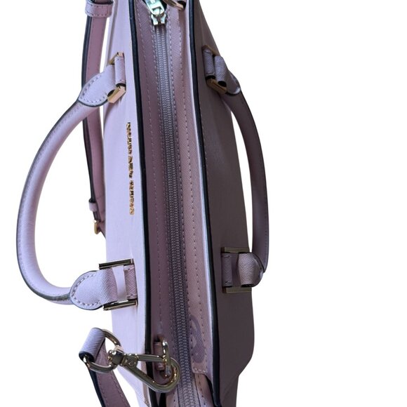 Michael Kors Selma Medium Saffiano Leather Satchel in Pale Pink Gold Hardware - Picture 11 of 13